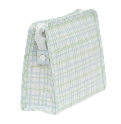 Classic Green Plaid Roadie Med Zip Pouch