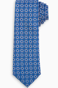 Geometric Blue Necktie
