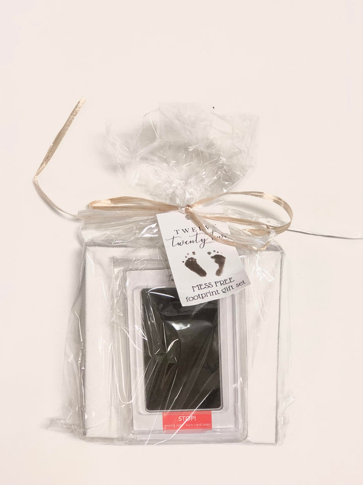 Silver Frame Baby Footprint Set