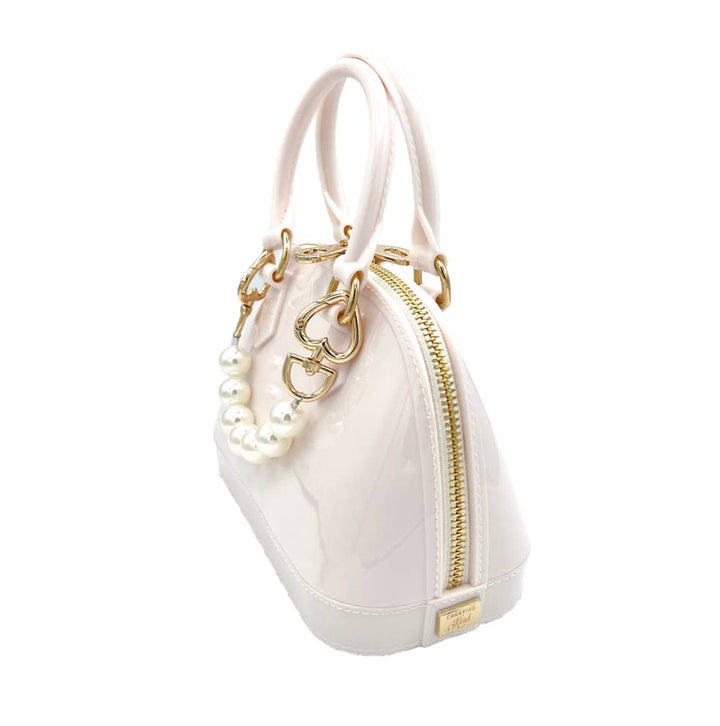 Cate Blush White Jelly Purse: Pearl Edition