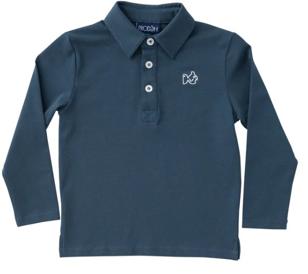 Too Cool For School LS Polo - Navy Blue