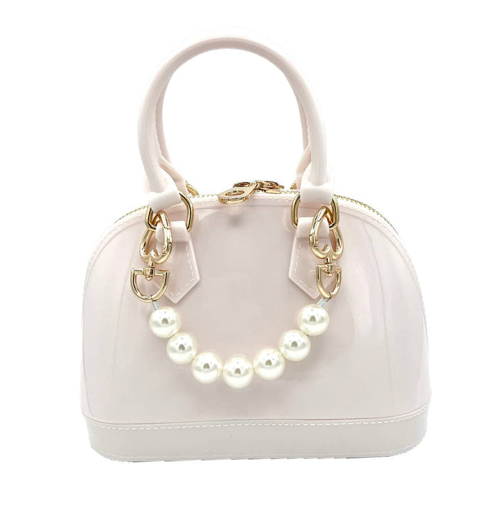 Cate Blush White Jelly Purse: Pearl Edition