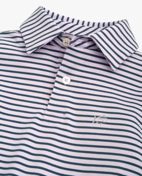 Ryder Stripe Perf Polo-Heather - Boy