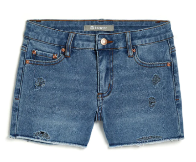 Brittany Denim Destructed Fray Hem Short