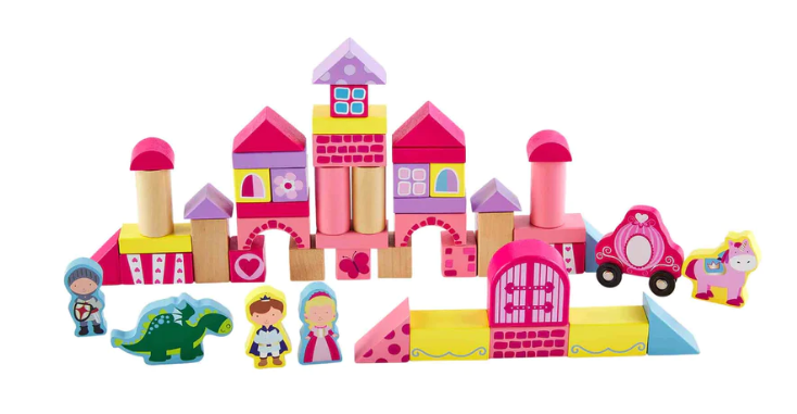Pink 50 PC City Wood Block Set