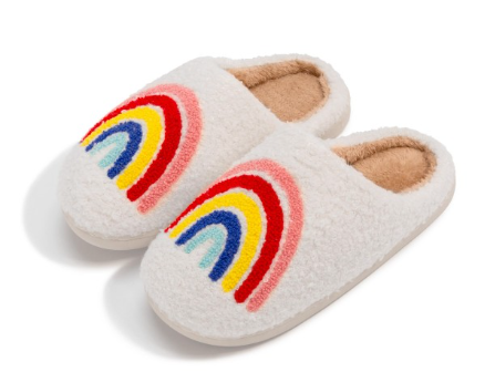 Plush Rainbow Slippers