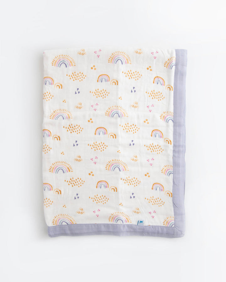 Rainbows&Raindrops Deluxe Muslin Blanket