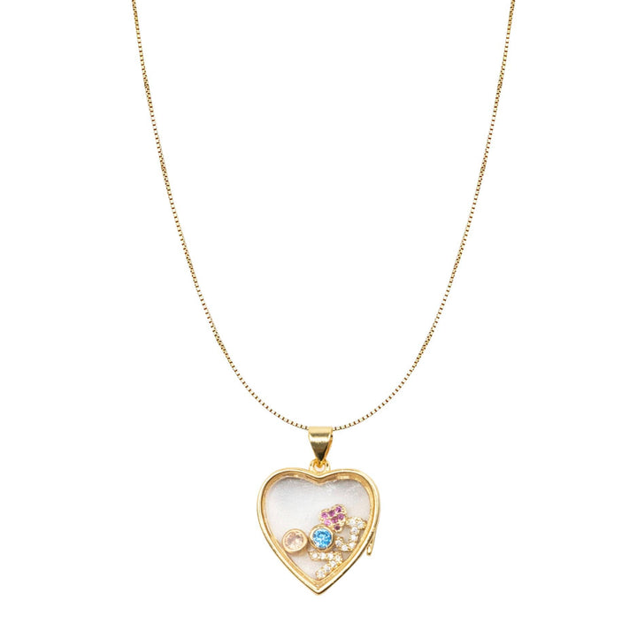 FLOATING HEART LOCKET WITH DAINTY CHAIN: 18IN