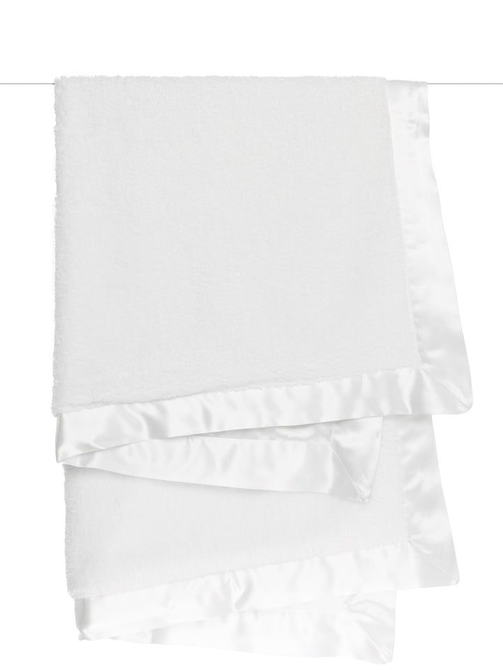 White Satin Chenille Blanket