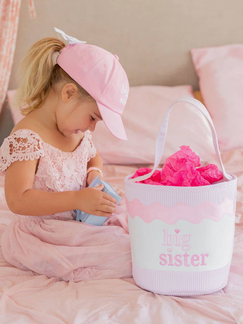 Big Sister Bow Baseball Hat (Baby, Youth): Baby/Toddler (0-2)