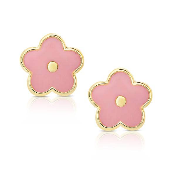 Flower Stud Earrings: Purple