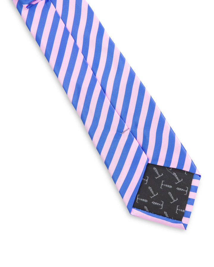 Daybreak Pink and Blue Stripe Child Tween Adult Necktie: Medium