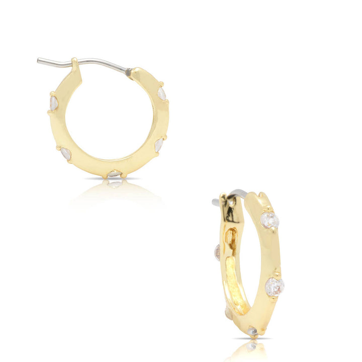 Hoop Earrings With CZ: Small