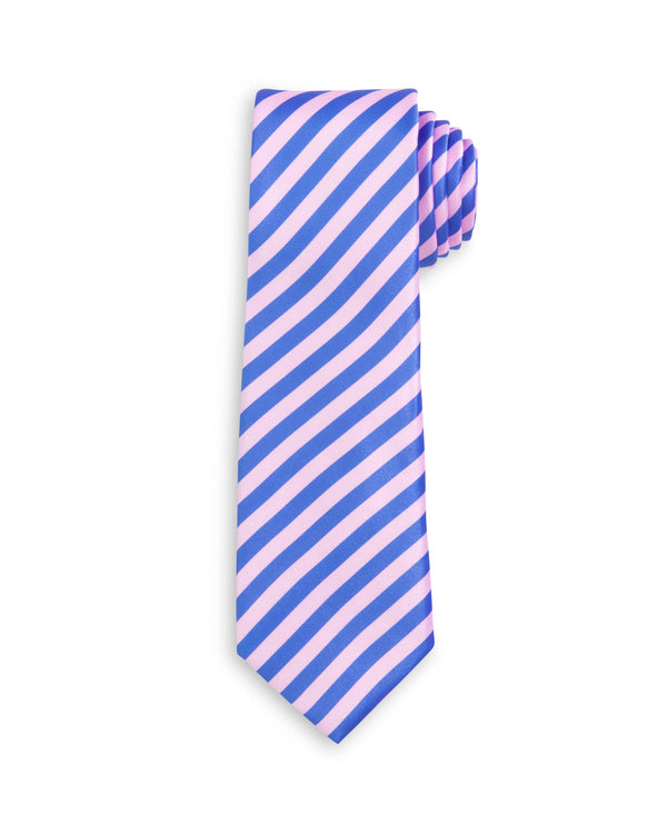 Daybreak Pink and Blue Stripe Child Tween Adult Necktie: Medium