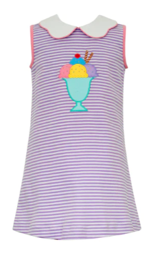 Ice Cream Sunday Stripe Dress- Girls