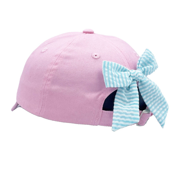 Pink Mermaid Bow Baseball Hat (Baby, Youth): Youth