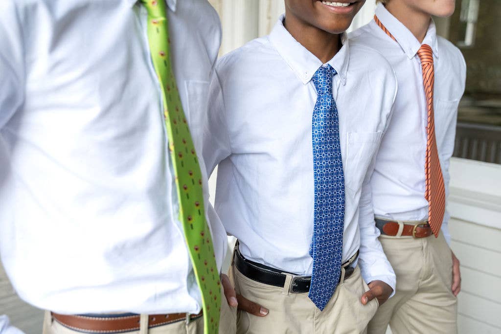 Tripp's Signature Geometric Blue Child Tween Adult Necktie: Medium