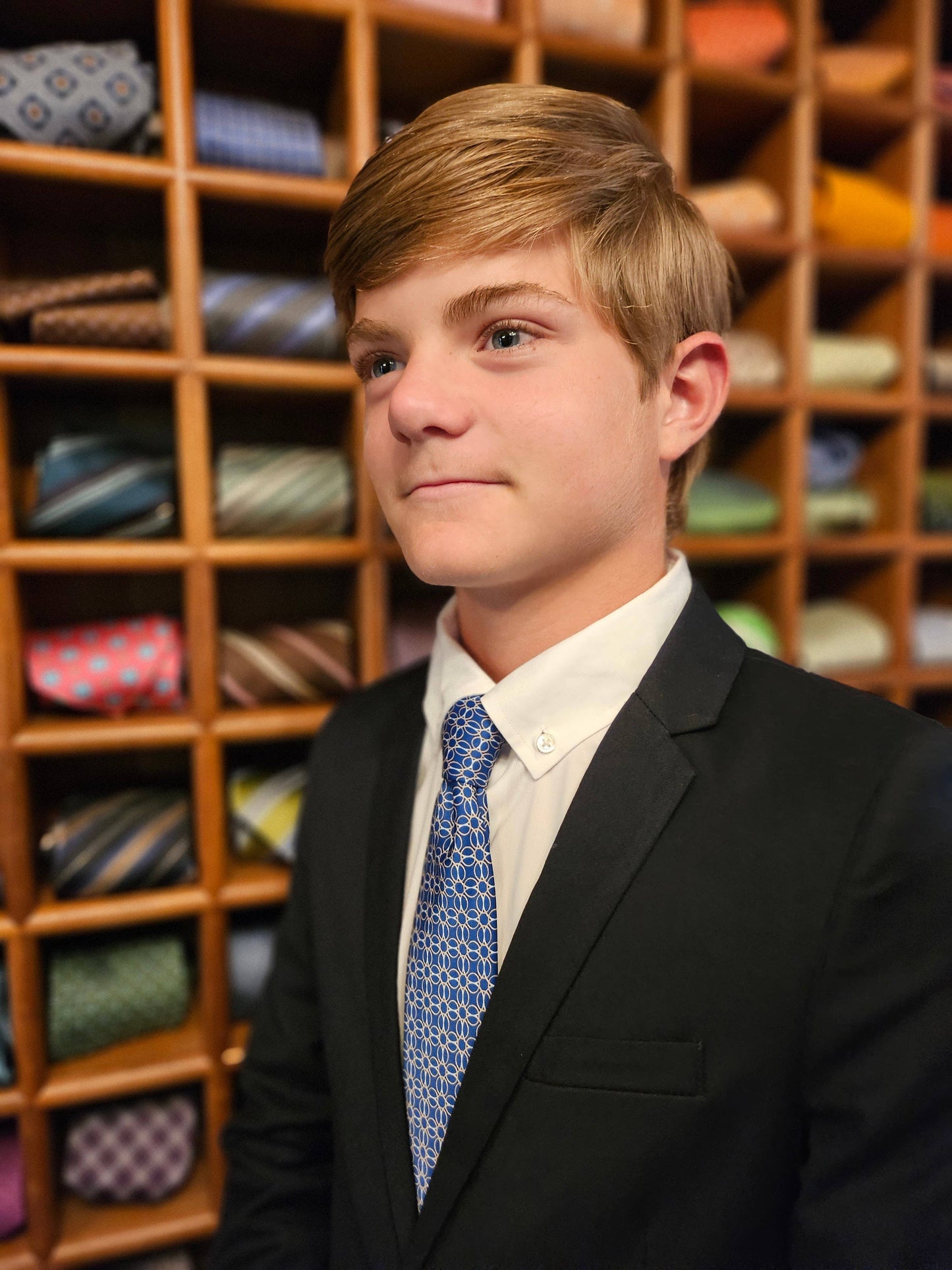 Tripp's Signature Geometric Blue Child Tween Adult Necktie: Medium