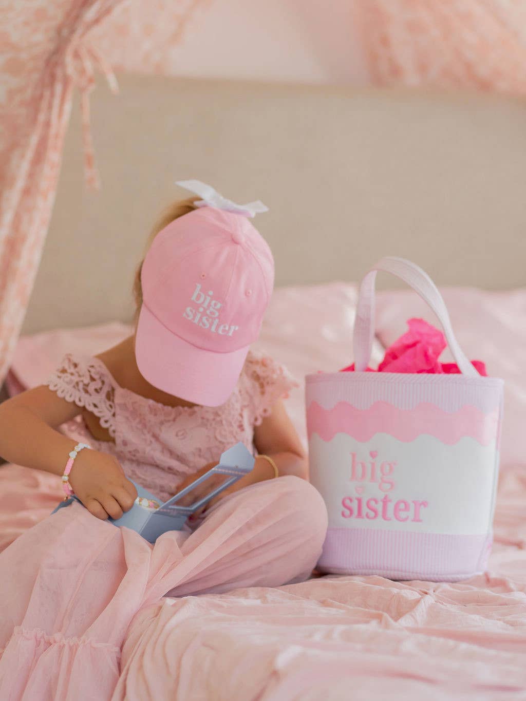 Big Sister Bow Baseball Hat (Baby, Youth): Baby/Toddler (0-2)