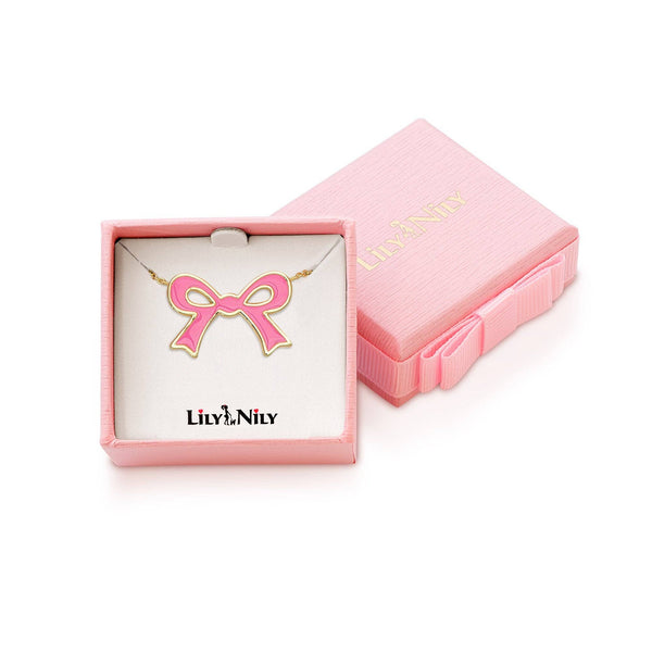 Flat Bow Necklace (Pink)