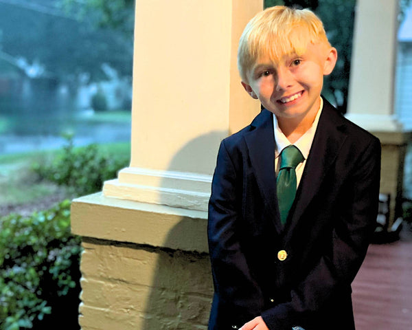 Evergreen Emerald Green Solid Child Tween Necktie: Medium