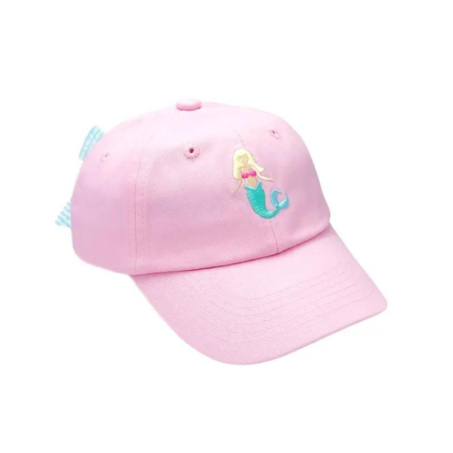 Pink Mermaid Bow Baseball Hat (Baby, Youth): Youth