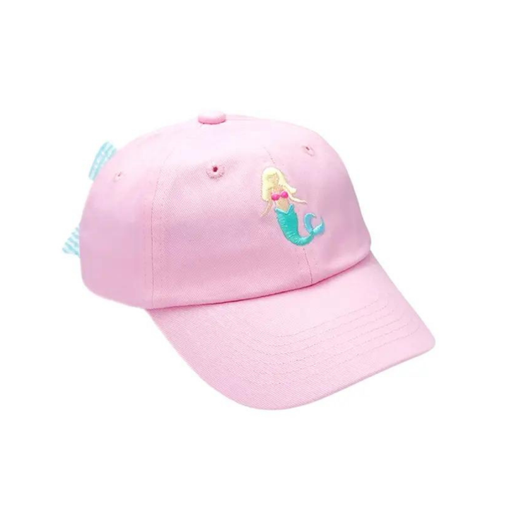 Pink Mermaid Bow Baseball Hat (Baby, Youth): Youth