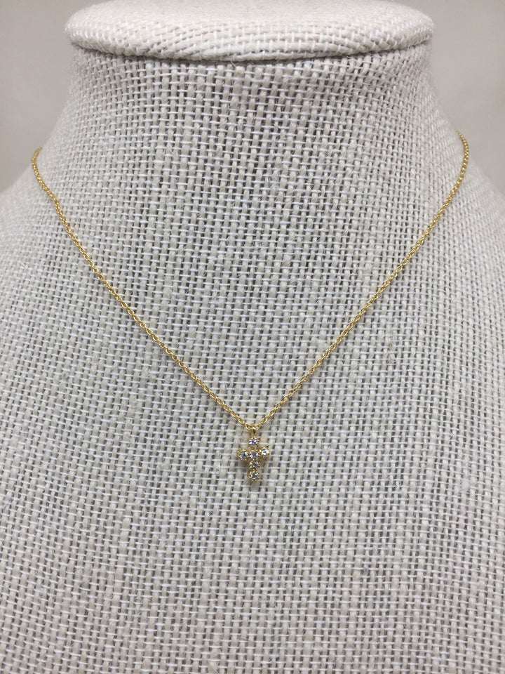 Small CZ Cross Necklace