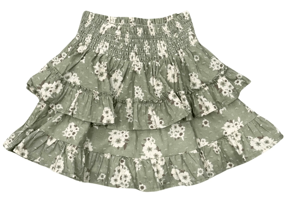 Cluster Daisy Ruffled Skirt