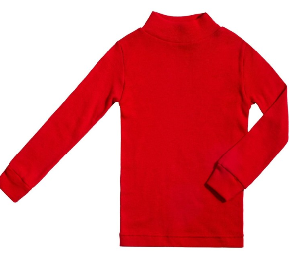 Mock Neck LS Red Shirt