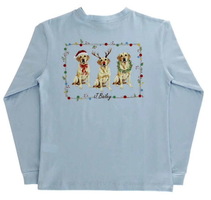 Christmas Labs Tee - LT Blue