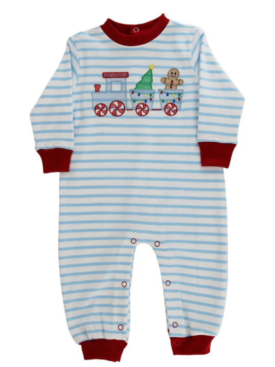 Gingerbread Express Knit Romper - Boys