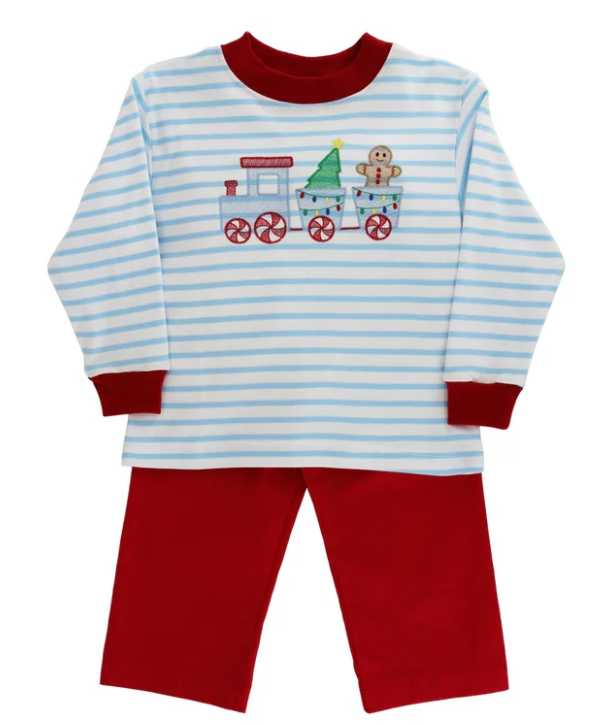 Gingerbread Express Boys Pant Set