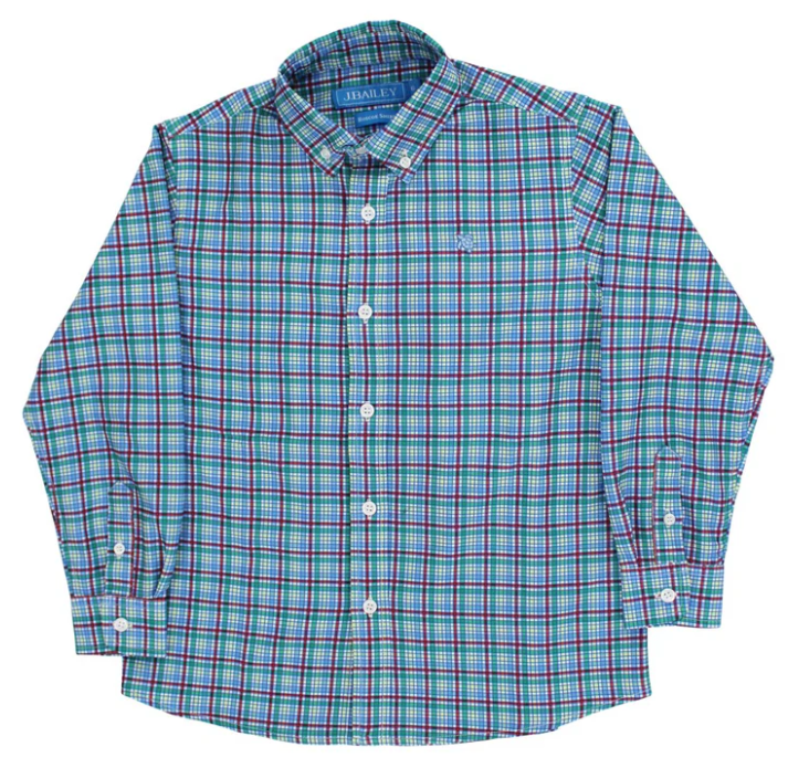 Cabin Plaid Perf Button Down