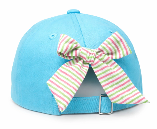 Sea Turtle BB Hat w/Bow - Aqua Youth