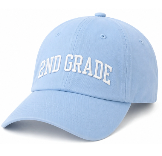 Back to School BB Hat - Lt Blue