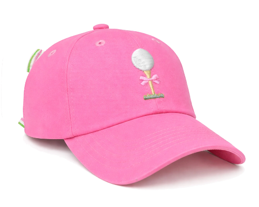 Tee Time BB Hat Pink w/Bow
