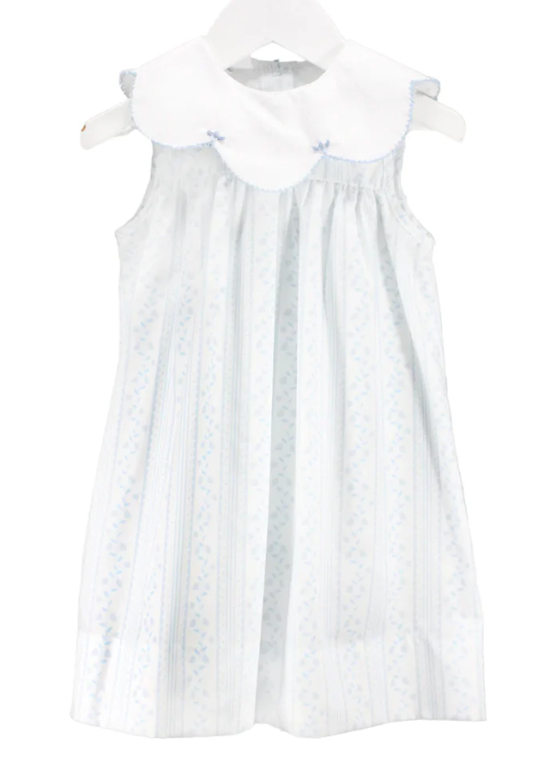 Aria Scalloped Blue Dress