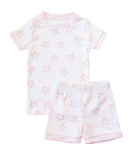 Celestial Linework Pink Stars PJ Set
