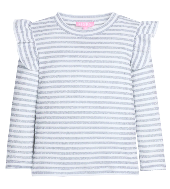 Sadie Top - Silver Stripe - Girls