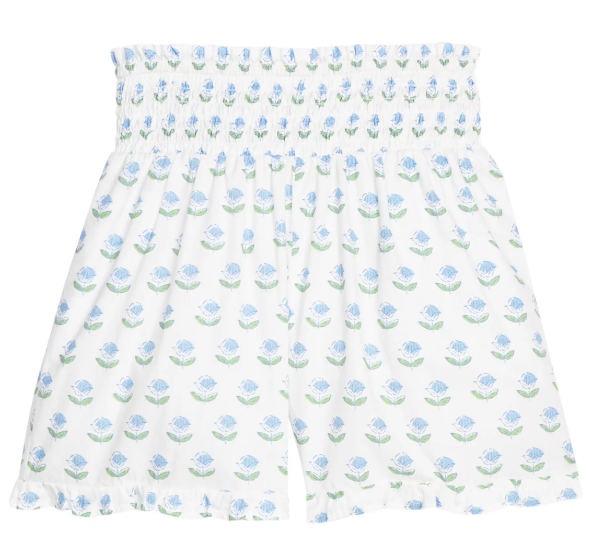 Shirred Blue Tulip Ruffle Short