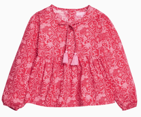 Riviera Top - Cambridge Crimson Floral