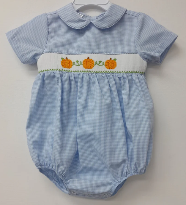 Pumpkin Vine Smocked Boy Bubble