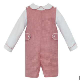Red Gingham Short Jon Jon w/Shirt