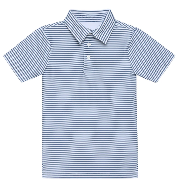 Slate/White Stripe Polo