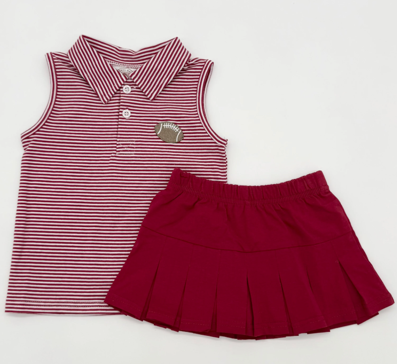 Fan Zone Skort Set - Dark Red
