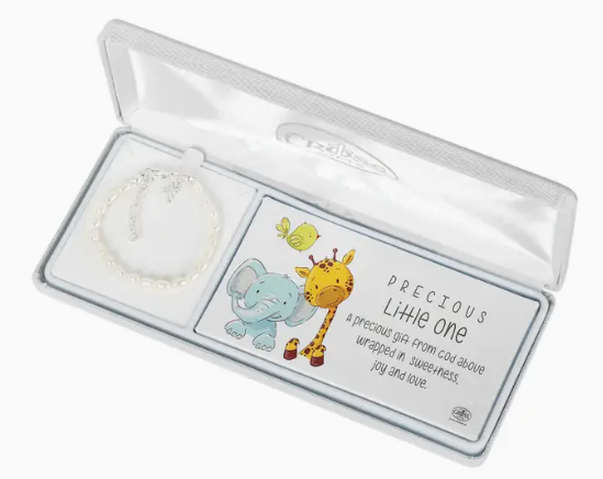 CROSS/WHITE PUFF BRACELET