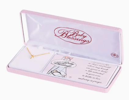 Necklace Baby Blessings Gold Cross-Girl