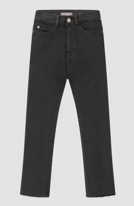 Emie Straight HR Jeans-Black Peached Raw
