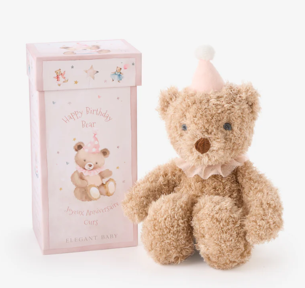 Pink Birthday Bear w/Gift Box